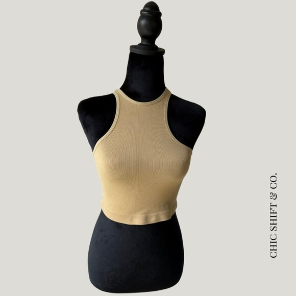 Urban Outfitters | Out From Under | Seamless Ribbed Crop Tank | Mustard | M/L - Picture 1 of 4